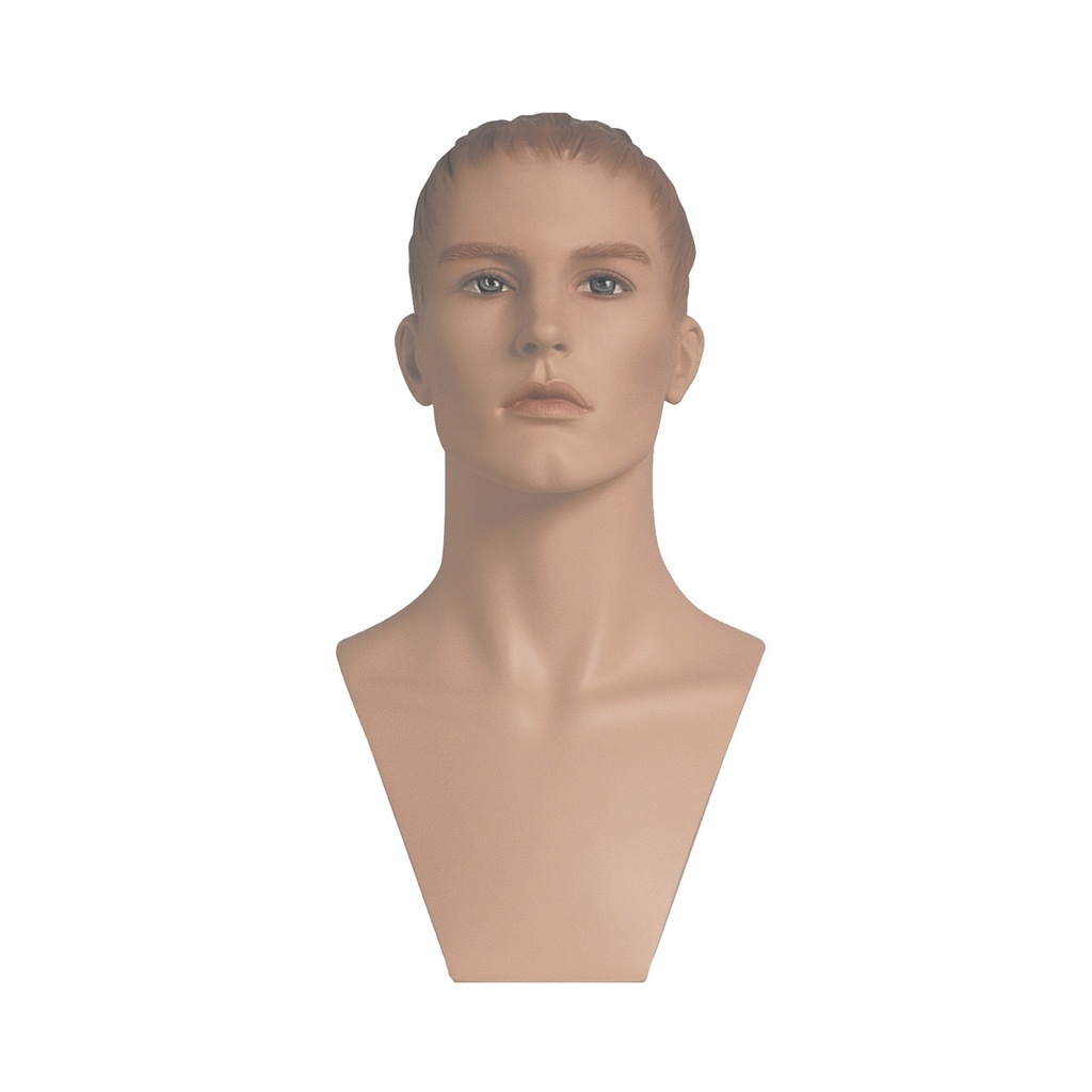 BINK - Tête homme, cheveux sculptés, FRP, chair+make-up