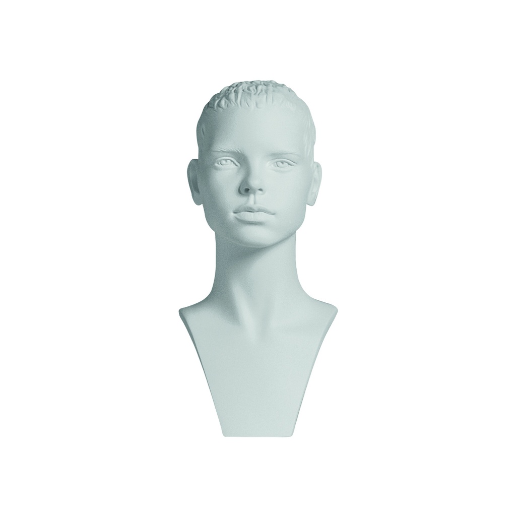 BINK - Child head with sculpted hair, FRP, white mat 