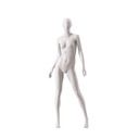Damen Schaufensterpuppe, mit semi-abstraktem Kopf, runde Glasplatte, soft clay matt, Pose 008