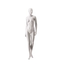 Maniquí básico de mujer para escaparate, cabeza semiabstracta, base redonda de vidrio templado, arcilla blanda mate, postura 012