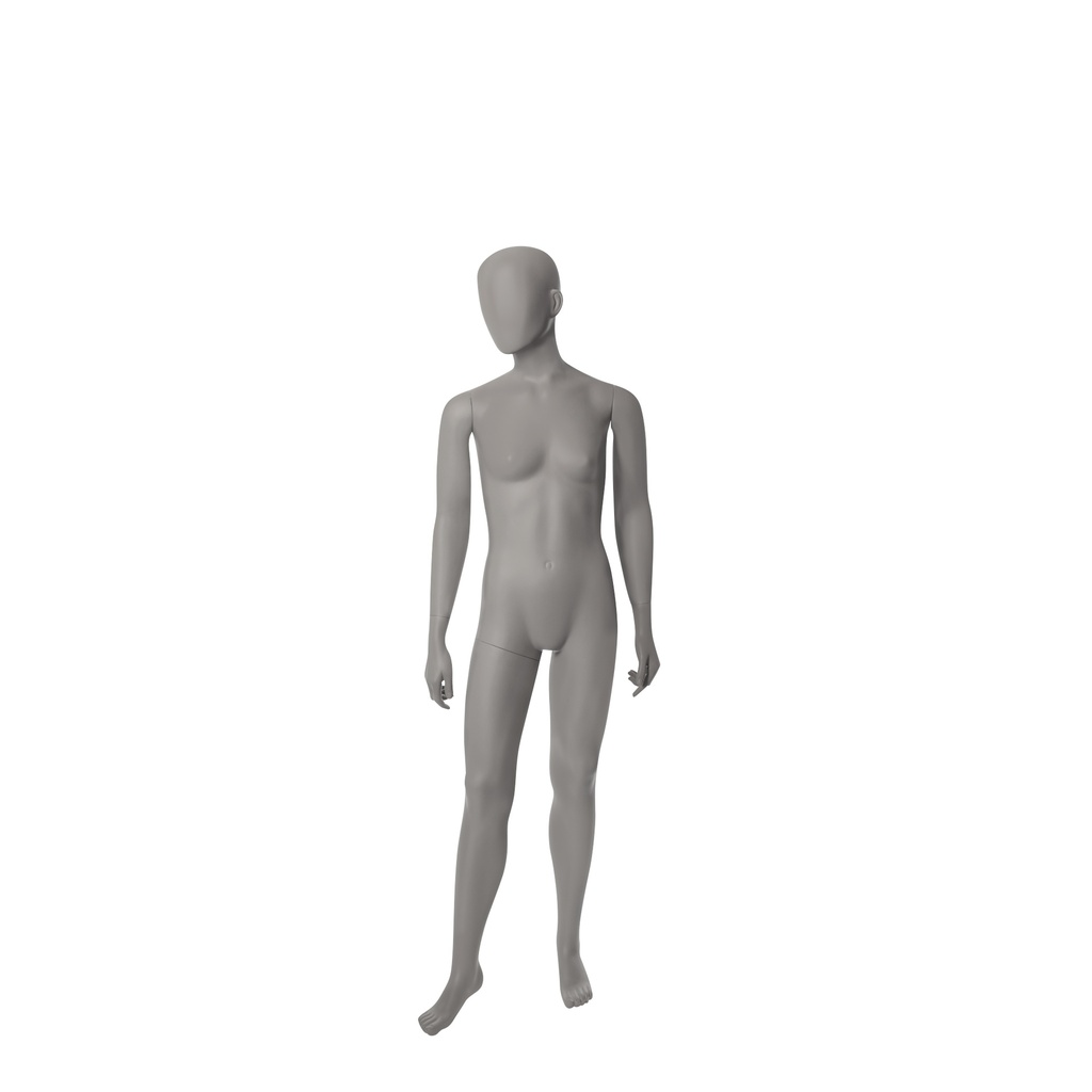 BINK - Mannequin enfant 12 ans, tête abstraite, taupe