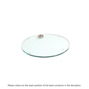 Ronde voetplaat, gehard glas dia 35 cm, M12 connector in nikkel (7 cm)