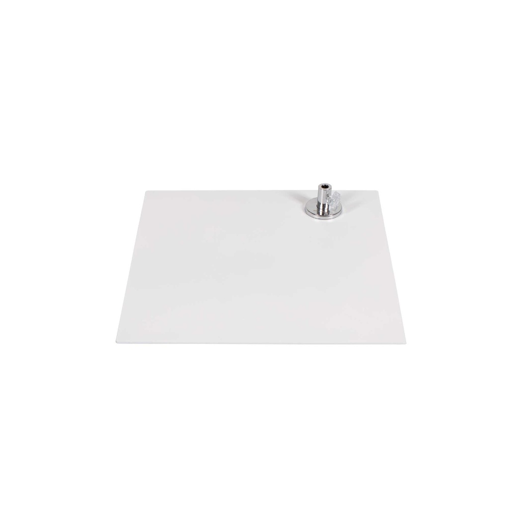 BINK - Square base 35x35 cm, powder coated white steel, calfpin connectur included.