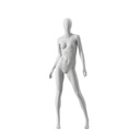 Maniquí femenino abstracto gris, con cabeza abstracta, base de vidrio, postura F008.