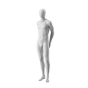 Maniquí masculino abstracto gris, con cabeza abstracta, base de vidrio, postura M104.