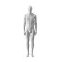 Maniquí masculino abstracto gris, con cabeza abstracta, base de vidrio, postura M108.