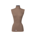 Buste féminin, PU, matelassé avec du tissu taupe