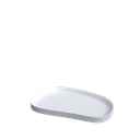 Plateau à présentation, 30x45 cm, en métal blanc