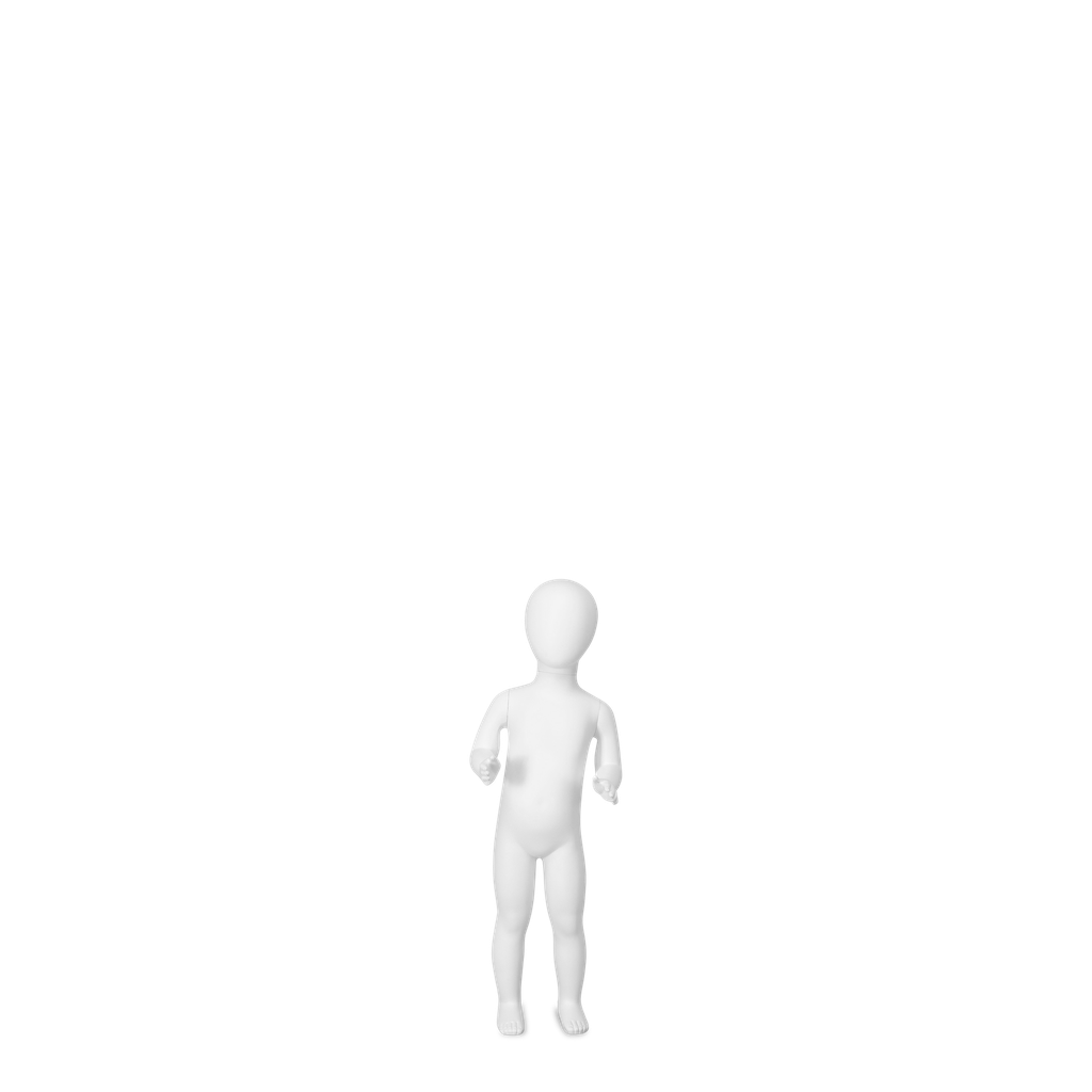 BINK - Unzerbrechliche Kinderpuppe, 1 Jahr, abstraktes Haupt, recycelbare Puppe aus ABS-Kunststoff, matt weiß, Pose 11