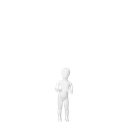 Mannequin enfant incassable, 1 an, tête abstraite, mannequin recyclable en plastique ABS, blanc mat, pose 11