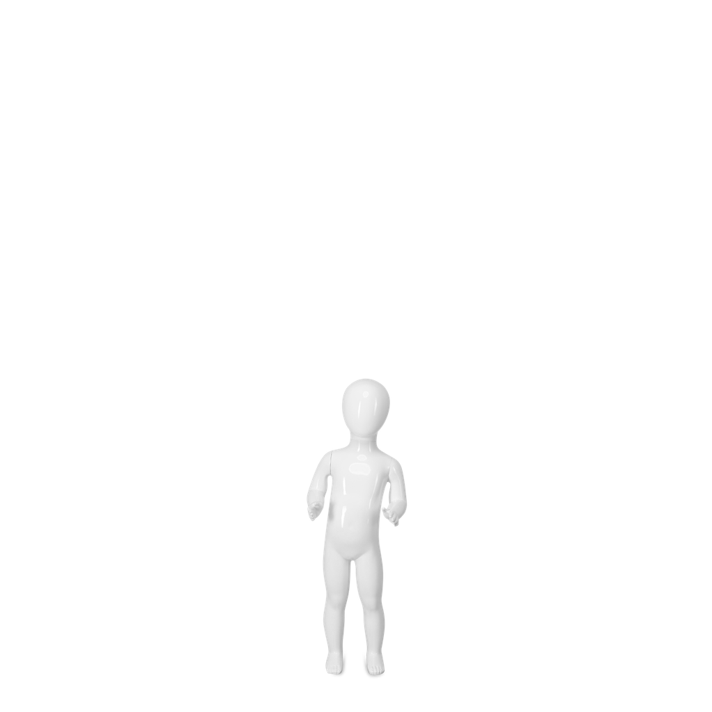 BINK - Unzerbrechliche Kinderpuppe, 1 Jahr, abstraktes Haupt, recycelbare Puppe aus ABS-Kunststoff, glänzend weiß, Pose 11