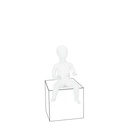 Onbreekbare kinder mannequin, 3-6 maand abstract hoofd, recycleerbare mannequin uit ABS plastic, wit mat, pose 7