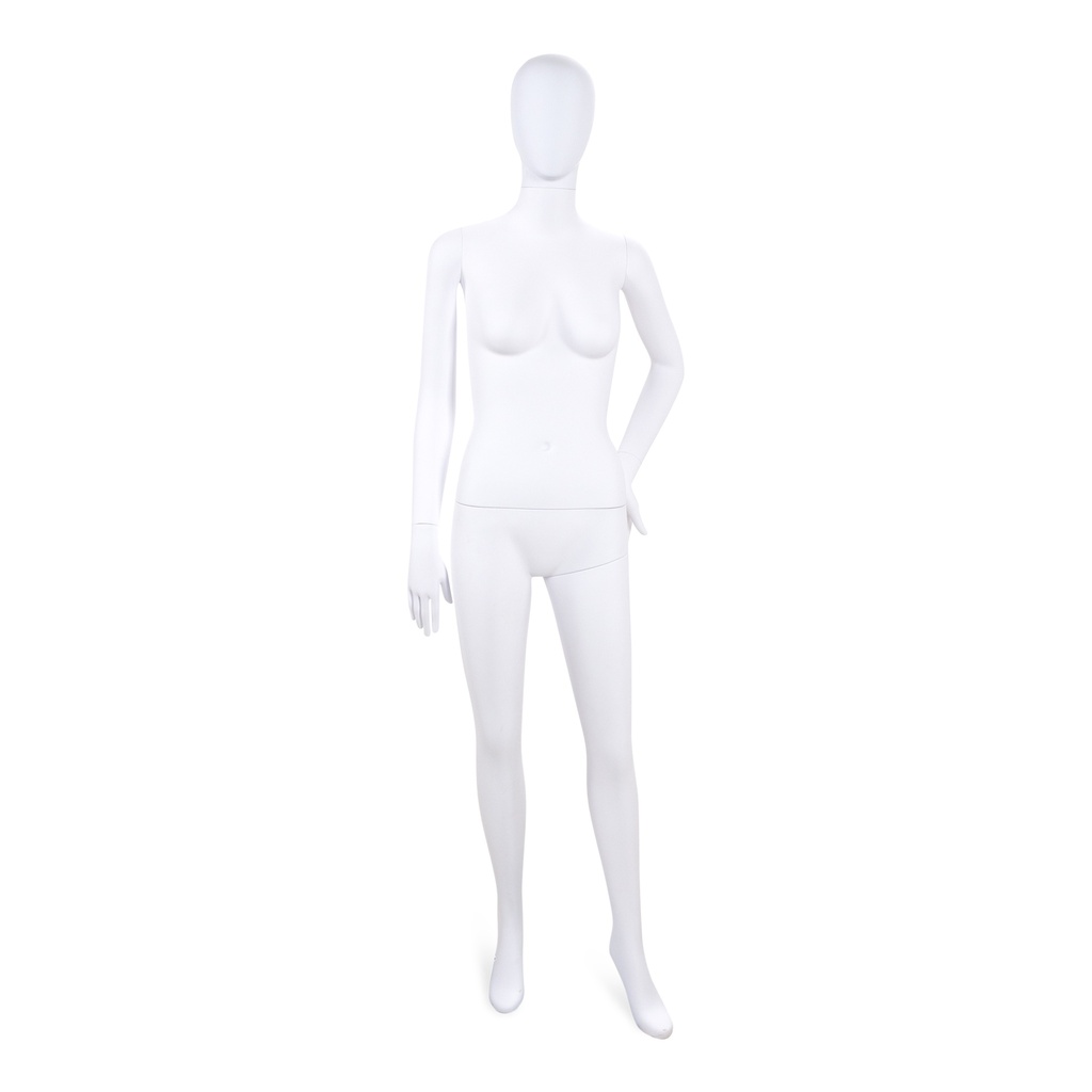 BINK - Mannequin femme incassable, tête abstraite, mannequin recyclable en plastique ABS, blanc mat, pose 20