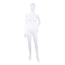 Maniquí de dama irrompible, cabeza abstracta, maniquí reciclable de plástico ABS, blanco mate, postura 20