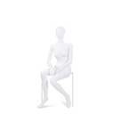Unzerbrechliche Damenpuppe, semi-abstraktes Haupt, recycelbare Puppe aus ABS-Kunststoff, matt weiß, Pose 30