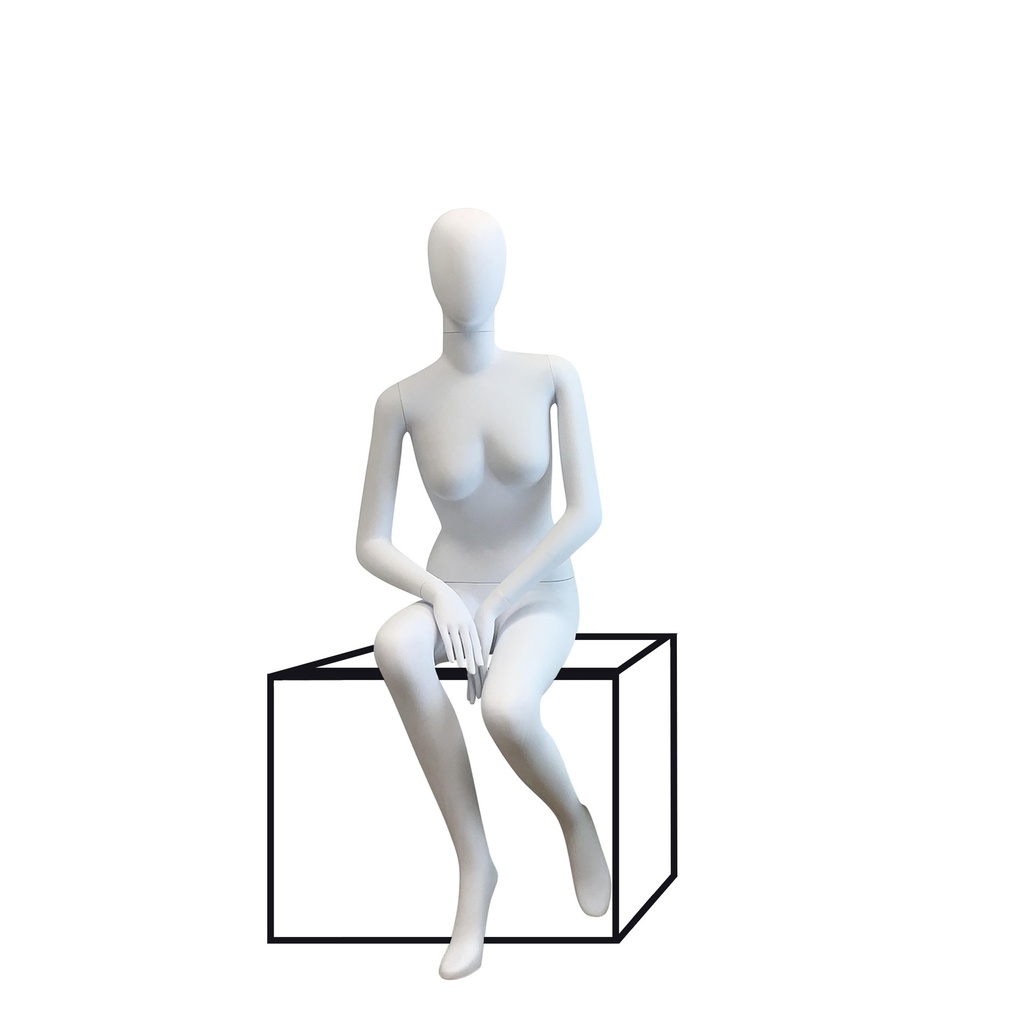 BINK - Unzerbrechliche Damen-Mannequin, abstraktes Kopf, recycelbares Mannequin aus ABS-Kunststoff, mattweiß, Pose 30