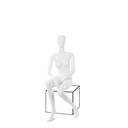 Unzerbrechliche Damenpuppe, abstraktes Haupt, recycelbare Puppe aus ABS-Kunststoff, glänzend weiß, Pose 30