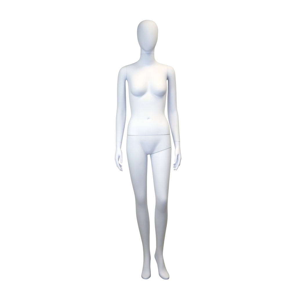 BINK - Onbreekbare dames mannequin, abstract hoofd, recycleerbare mannequin uit ABS plastic, wit mat, pose 37