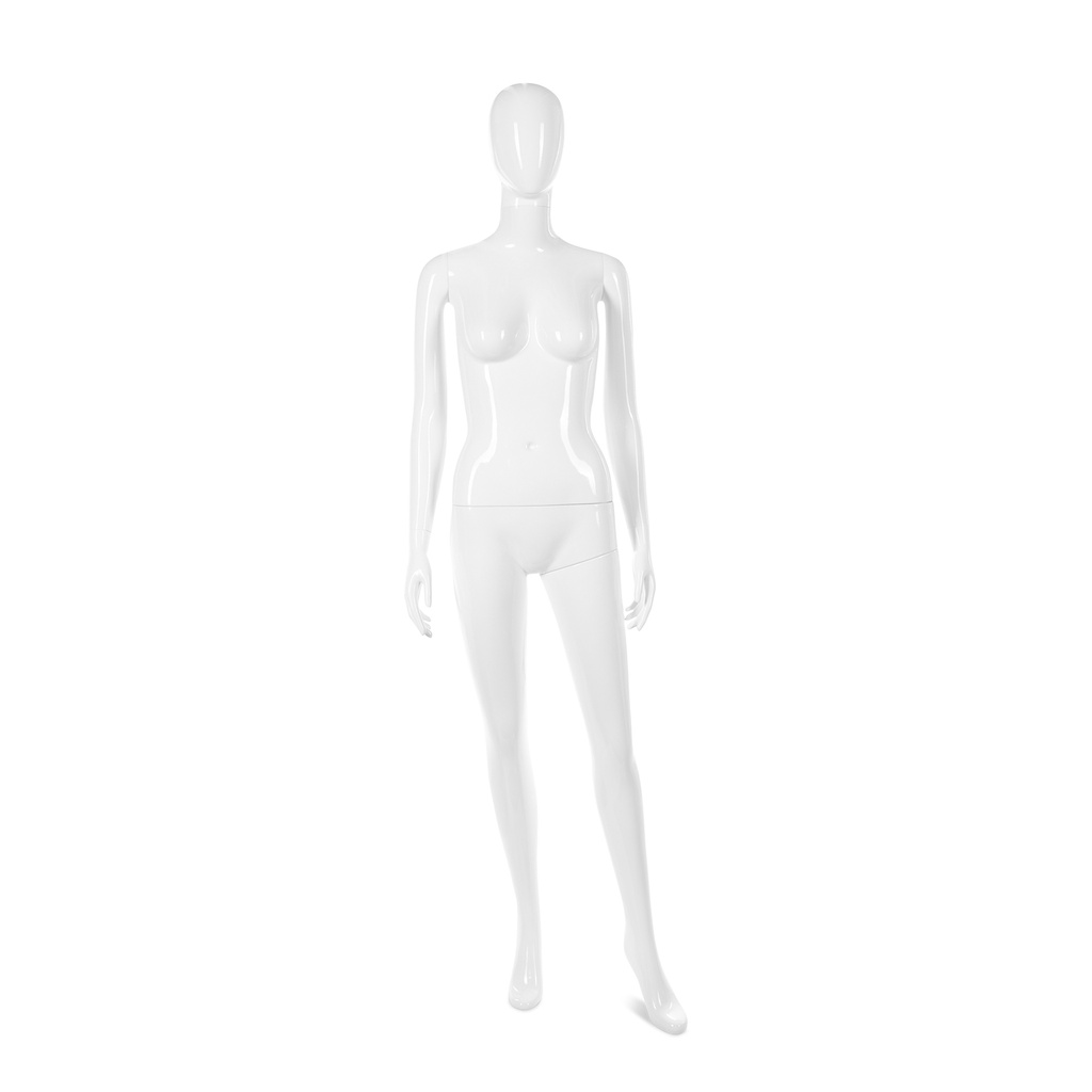 BINK - Onbreekbare dames mannequin, abstract hoofd, recycleerbare mannequin uit ABS plastic, glanzend wit, pose 42