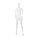 Onbreekbare dames mannequin, semi-abstract hoofd, recycleerbare mannequin uit ABS plastic, glanzend wit, pose 43
