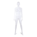 Maniquí de dama irrompible, cabeza abstracta, maniquí reciclable de plástico ABS, blanco mate, postura 43