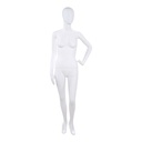 Onbreekbare dames mannequin, abstract hoofd, recycleerbare mannequin uit ABS plastic, wit mat, pose 44