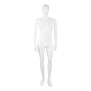 Maniquí de hombre, cabeza abstracta, blanco brillante