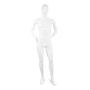 Maniquí de hombre, cabeza abstracta, blanco brillante