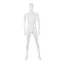 Maniquí de hombre, cabeza abstracta, blanco brillante