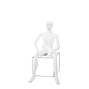 Maniquí de hombre, cabeza abstracta, blanco brillante