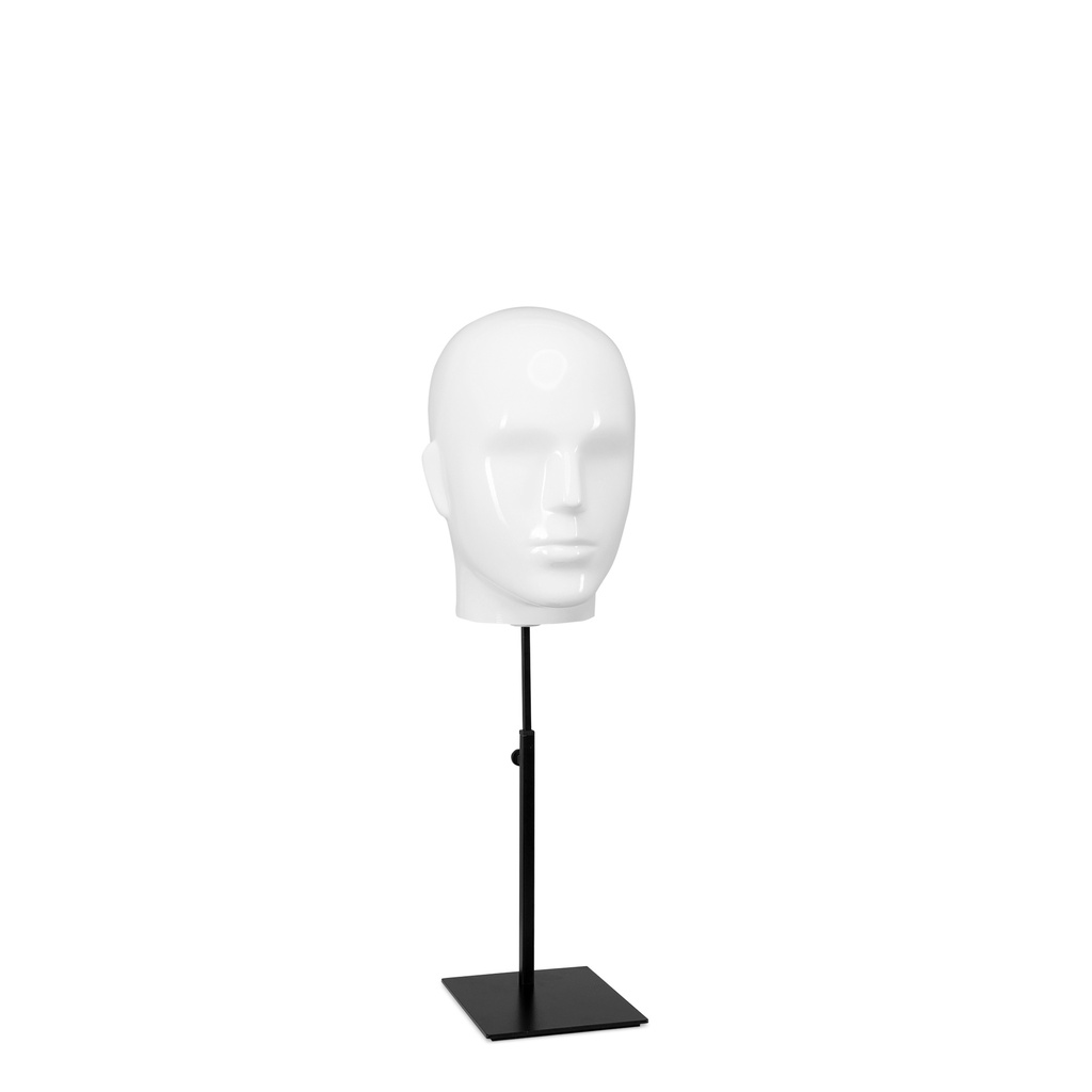BINK - Présentoir tête homme sur pied, blanc laqué