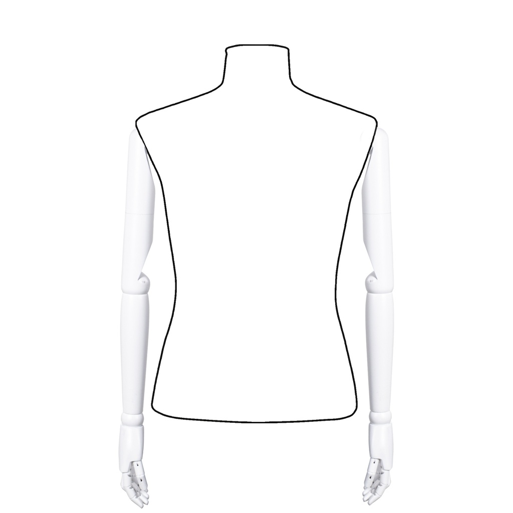BINK - Paire de bras en bois réglables pour buste couture, homme, blanc mat