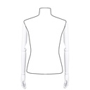 Pair of articulated wooden arms, male, for couture buste, lacquered matt white
