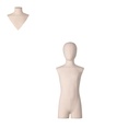 Torse couture avec jambes, enfant, recouvert de tissu ecru, 8 ans, tête amovible