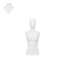 Damesbuste couture tot aan heupen, maat 36, overtrokken met witte stof, afneembaar hoofd