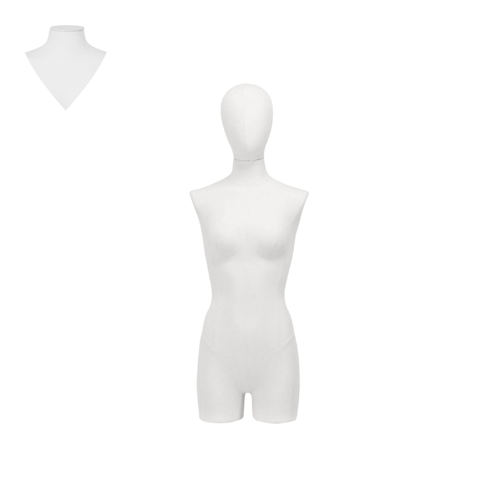 BINK - Damesbuste couture met benen, maat 36, overtrokken met witte stof, afneembaar hoofd