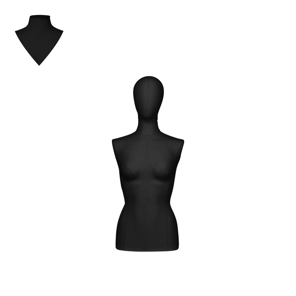 BINK - Buste couture, coupé en bas des hanches, femme, recouvert du tissu noir, taille 38, tête amovible