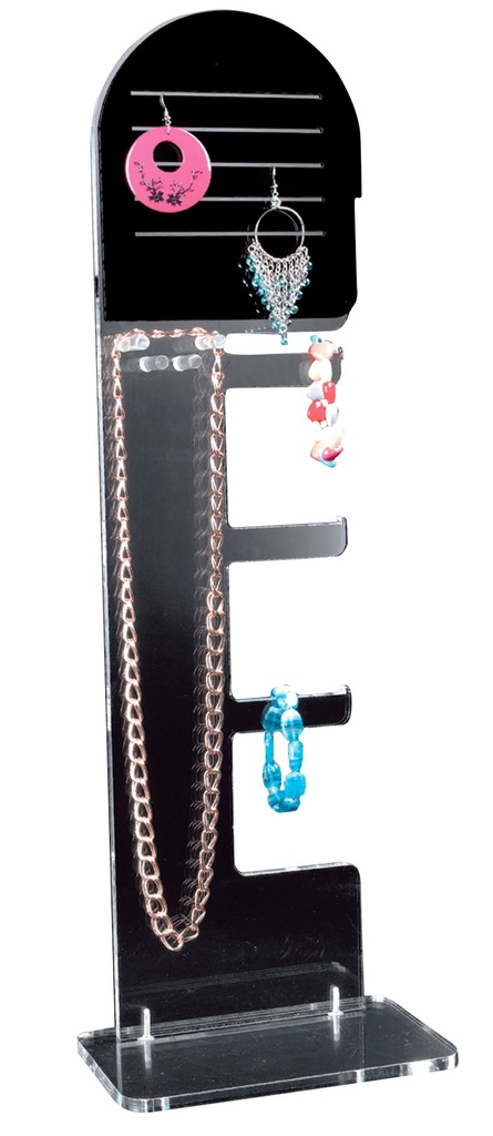 Joyería expositor, 16 x 62 cm, plexi, transparente