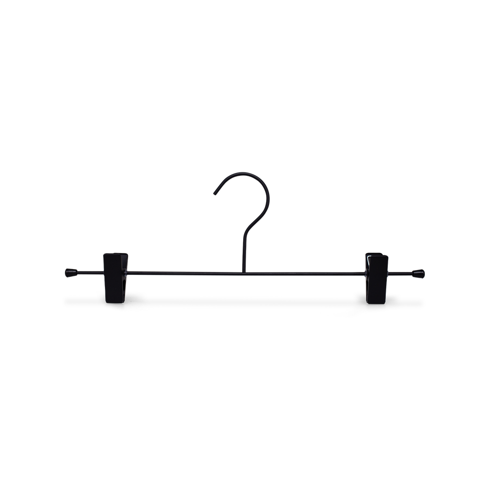 BINK - Metalen knijperhanger voor broeken en rokken, 35 cm breedte, zwart - doos van 50 stuks