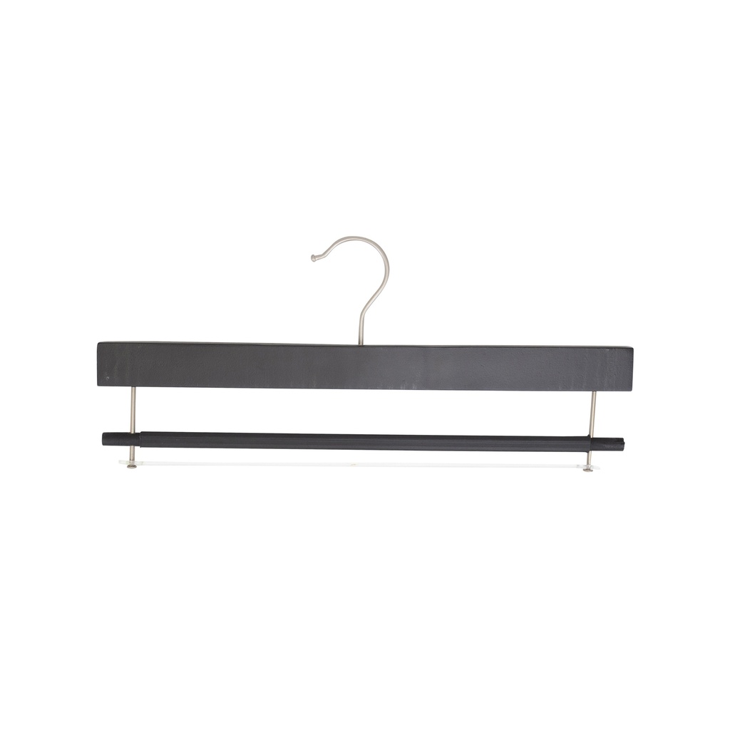 BINK - Percha negra para pantalones/faldas, 36 cm de ancho, gancho de níquel - caja de 100 unidades.