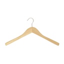Cintre en bois avec épaule (3cm) pour vestes et manteaux, bois de Lotus, vernis transparant mat, 41 cm, crochet mat - carton de 50 pcs