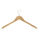 Cintre en bois avec épaule (3cm) pour vestes et manteaux, bois de Lotus, vernis transparant mat, 44 cm, crochet mat - carton de 50 pcs