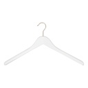Percha de ropa, lotus madera, gancho níquel, blanco mate - caja de 50 uds.
