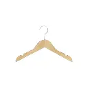 Kledinghanger lotushout naturel gelakt voor kinderkledij, 30 cm breedte, blinkende haak - doos van 100 st