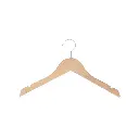 Kleiderbügel aus natur lackiertem Lotus-Holz für Kinderkleidung, 35 cm Breite, glänzender Haken – 100 Stück pro Karton.