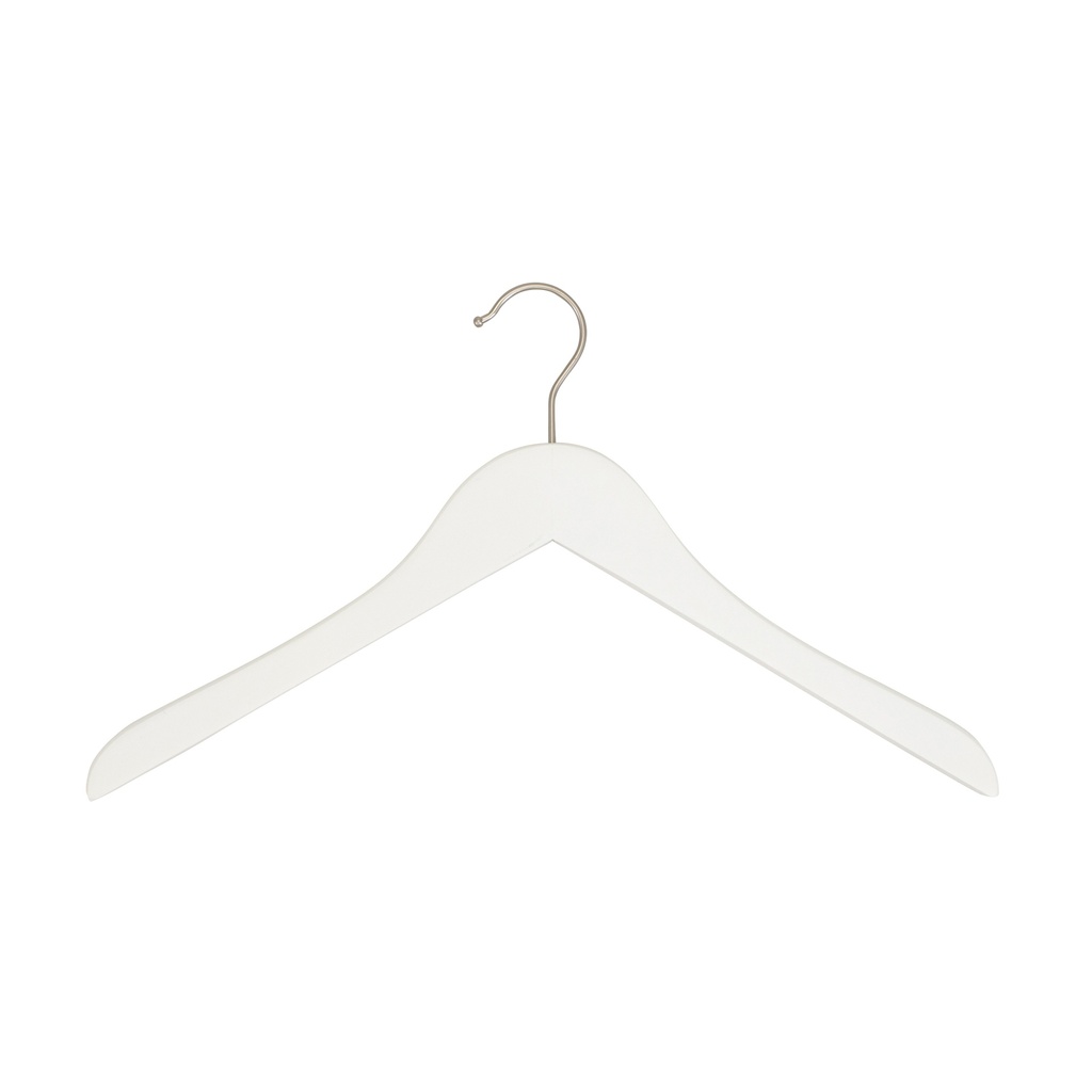 BINK - Percha blanca sin muescas para falda, para ropa de dama, ancho de 41 cm, gancho de níquel - caja de 100 unidades.