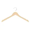 Kledinghanger lotushout naturel gelakt voor dames en heren kledij, 44 cm breedte, blinkende haak - doos van 100 st