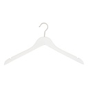 Percha blanca para adultos, ancho de 44 cm, gancho de níquel - caja de 100 unidades.