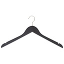 Percha negra para blusas/camisas de gran tamaño, ancho de 47 cm, gancho de níquel - caja de 50 unidades.