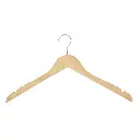 Percha de madera de loto con acabado natural barnizado para ropa de mujeres y hombres, con antideslizante, 44 cm de ancho, gancho mate - caja de 100 unidades.